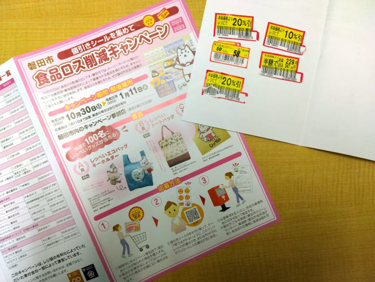 磐田市食品ロス削減キャンペーン値引きシール