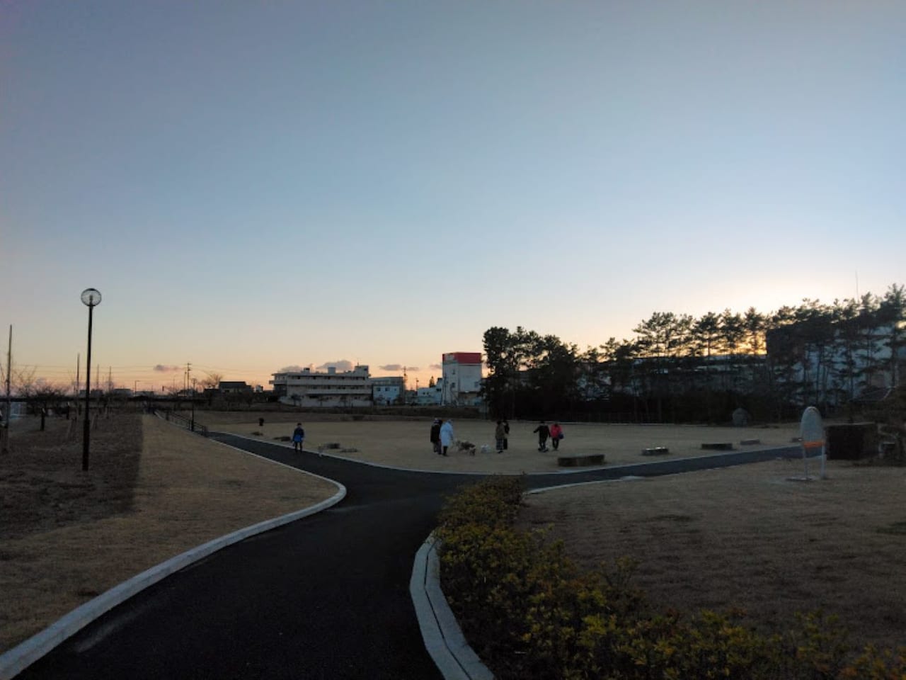 今之浦公園今之浦川西側犬の散歩