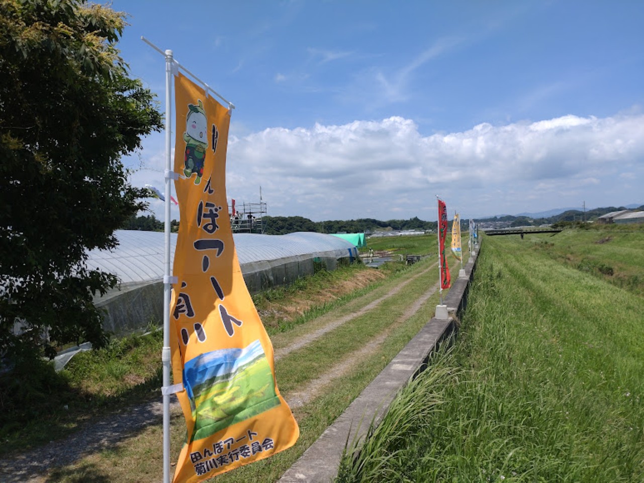 菊川市田んぼアートトリックアート 富士山と駿河湾